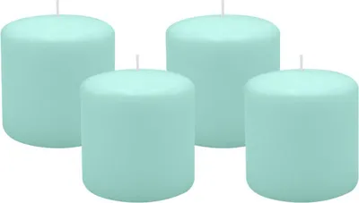 Produktbild von 4er Set Adventskranzkerzen Türkis Ø 100 x 100 mm