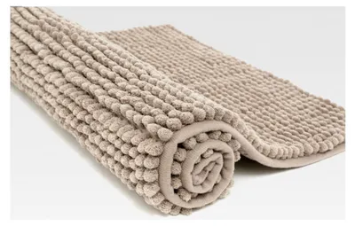 Produktbild von Rutschfeste Chenille Badematte – 40 x 60 cm Mikrofaser-Badematte – schnell wasserabsorbierend, maschinenwaschbar, strapazierfähiger Bodenteppich für Badezimmer und Zimmer (Beige)