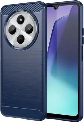 Image de Étui pour Xiaomi Redmi 14C / Xiaomi Poco C75 - Coque arrière en silicone Phonesta Carbon - Bleu