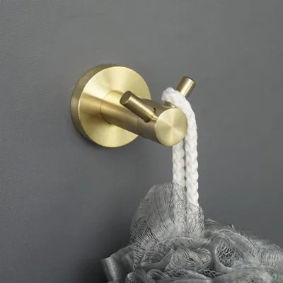 Image de Ensemble d'accessoires de salle de bain - Acier inoxydable brossé finition dorée