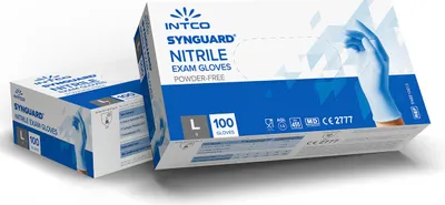 Produktbild von INTCO Synguard Nitrile Exam Gloves Powder Free VPE: 100 pcs: 100pcs / L VPE: 100pcs Größe: L