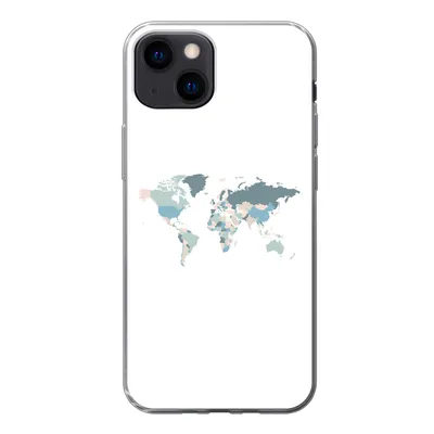 Produktbild von MuchoWow® Handyhülle Schutzhülle Hülle für iPhone 13 mini Weltkarte - Pastell - Länder Silikon Softcase Handy Hülle - Softcase