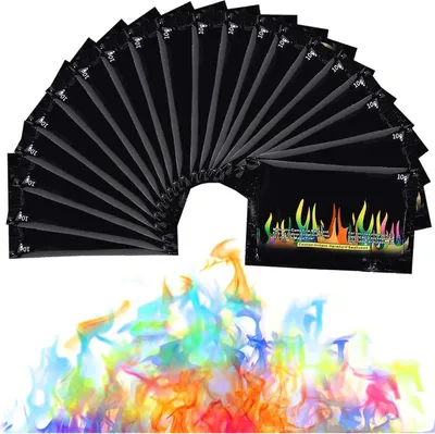 Produktbild von Buntes Feuerpulver 10g x 20 Magic Fire Set für Halloween Weihnachten