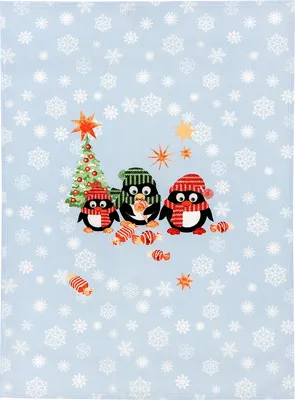 Produktbild von Geschirrtuch Weihnachtspinguine, Geschirrtücher, Mitbringsel Geschenkidee Tuch, Pinguin