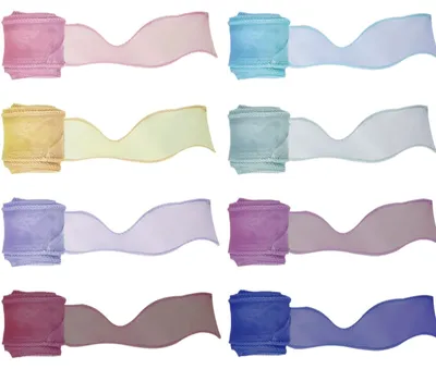 Productafbeelding van 8 Rollen Organza Band voor Decoratie en Knutselen