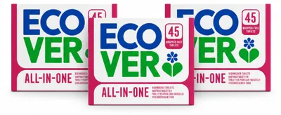Produktbild von 3 x Ecover All-in-One Geschirrspültabs - Zitrone und Mandarine - Vorteilspackung - 3 Stücke