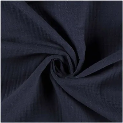 50x130cm Musselin Stoff uni Oeko-Tex zertifiziert Meterware Mulltuch nachtblau
