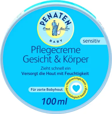Image de PENATEN Crème de soin visage & corps (100 ml), crème visage & corps pour bébé à absorption rapide, laisse une sensation de douceur sur la peau & hydrate la peau de manière essentielle