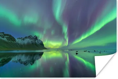 Produktbild von MuchoWow® Poster Aurora - Nacht - Meer 180x120 cm - Fotoplakat