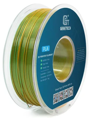 Produktbild von Zweifarbiges Silk PLA - 3D-Druckerfilament - 1,75 mm - 1 kg Spule - ±0,03 mm Toleranz - Vakuumverpackt - Gelb Grün