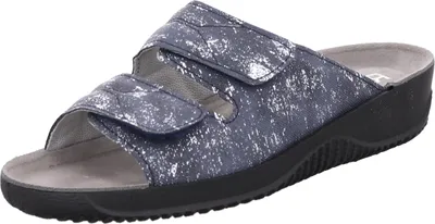 Produktbild von Rohde Damen Pantolette aus Leder mit zartem Metallic-Schimmer Soltau-40 1958, Größe:39 EU, Farbe:Blau