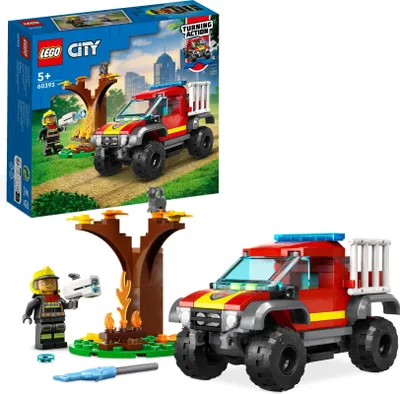 Produktbild von LEGO 60393 City Feuerwehr-Pickup Set, Feuerwehr-Spielzeugauto mit Feuerwehr-Einsatzkraft für Kinder ab 5 Jahren mit Minifigur