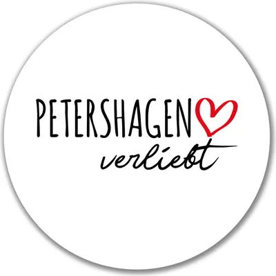 Produktbild von Huuraa Aufkleber Petershagen verliebt 10cm rund Sticker Geschenkidee
