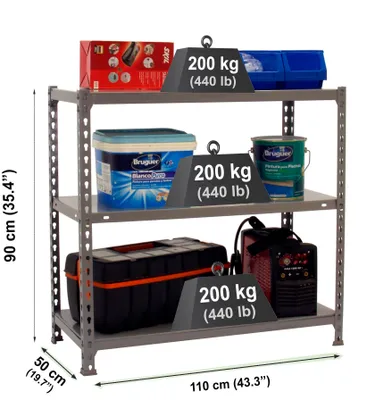 Produktbild von Metallregal ECOCLICK SUPERPLUS 3/500 900 GRAU