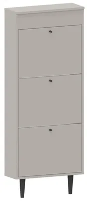 Produktbild von MATKAM Dotti 531 Schuhschrank in moderner Skandi-Optik| Ausklappbare Schuhablage, zusätzlicher Stauraum mit einer Klapptür (Kaschmir)