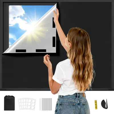 Imagen del producto de Persiana opaca con cierre de velcro, 200x145 cm, protección térmica para ventanas