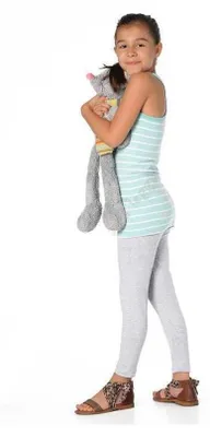 Produktbild von Mädchen Kinder Leggings in 23 Farben Baumwolle; Grau Meliert 146