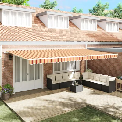 Immagine prodotto di Tenda da sole estensibile vidaXL, giallo e arancione, 600 x 300 cm