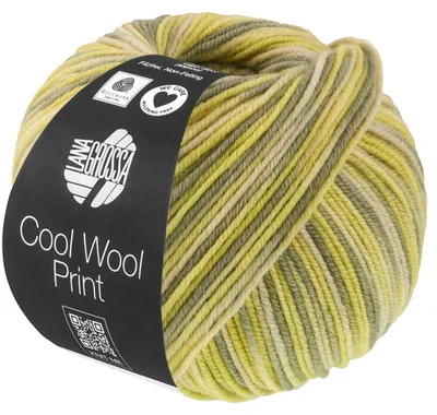 Produktbild von Lana Grossa - Cool Wool Print 0843 grünbeige limette graugrün resedagrün