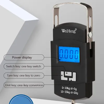 Produktbild von WH-A25 Nabíjateľná prenosná elektronická váha LCD displej Váha na batožinu Multi-unit Conversion Výsuvná rukoväť na skladovanie 55kg Dvojitá presnosť váhy s podsvietením