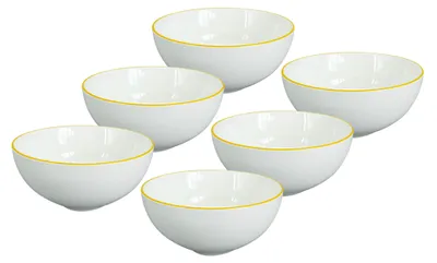 Zdjęcie produktu dla Zestaw 6 szt. – miska Alba Yellow, ⌀ 15 cm, żółta linia