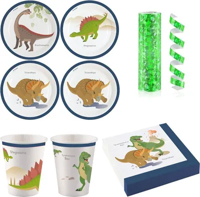 Produktbild von Dinosaurier Partyset Kindergeburtstag Party Deko Einweggeschirr