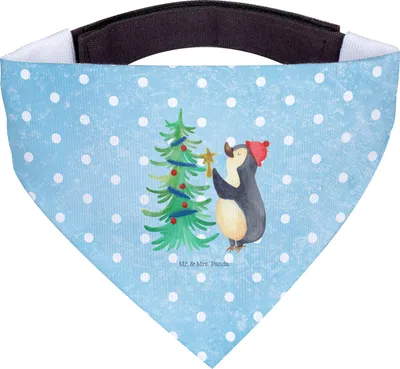 Produktbild von Mr. & Mrs. Panda Tuch Pinguin Weihnachtsbaum - Eisblau - Geschenk, Weihnachten, Halstuch Hund, Winter, Hunde-Halstuch, Hundehalstuch, Für Hunde