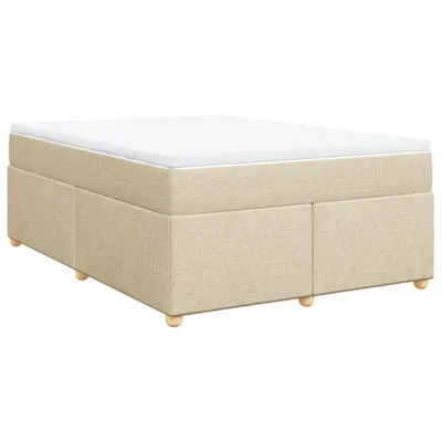 Produktbild von Boxspringbett mit Matratze Creme 140x190 cm Stoff