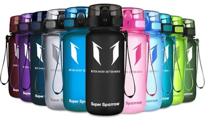 Produktbild von Trinkflasche Tritan Wasserflasche BPA-frei 350ml Schwarz