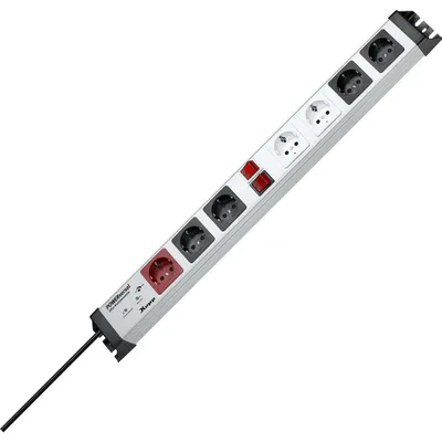 Obrázok produktu pre Kopp POWERversal, Vnútorný, Typ F, IP20, Čierna, Šedá, Červená, Biela, 7 AC zásuvky/AC zásuviek, 3600 W