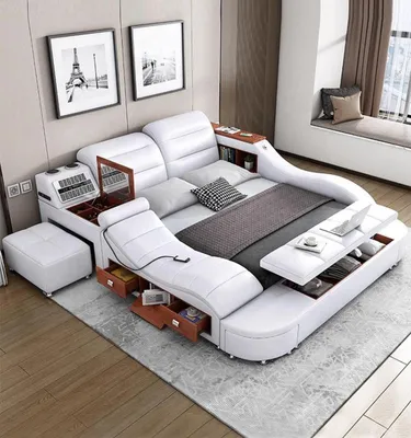 Immagine prodotto di Letto multifunzionale bianco con porta USB e funzione massaggio