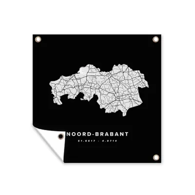 Obrázek produktu pro MuchoWow® Zahradní plakáty - Severní Brabantsko - Nizozemsko road map - Black - 50x50 cm - Zahradní dekorace