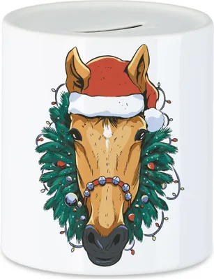 Produktbild von Pferd Spardose Hengst Weihnachten Pferdekopf Reiten Hobbie Pferdeflüsterer Ausritt Pferdeliebhaber Reiter Reiterin