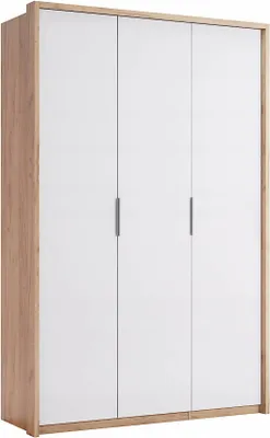 Produktbild von 3‑türiger Kleiderschrank Weiß Hochglanz / Dąb Craft – 1390 × 2130 × 580 mm