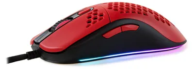 Zdjęcie produktu dla Arozzi Favo, Po prawej stronie, Optyczny, USB Typu-A, 16000 DPI, Czarny, Czerwony