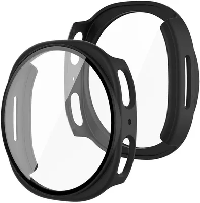 Produktbild von Stravo Schutzhülle mit Displayschutz passend für Samsung Galaxy Watch 9 44 mm / Watch 8 44 mm – Rundumschutz Hartschale – Schwarz