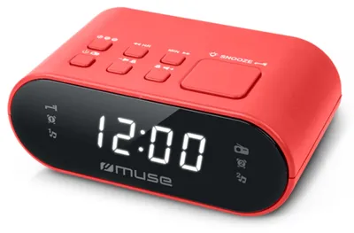 Obrázok produktu pre Muse M-10 RED, Digitálny budík, Oválny, Červená, 87,5 - 108 MHz, Rádio / bzučiak, Tlačidlá