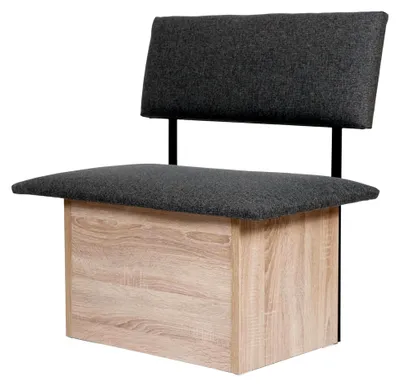 Produktbild von Sitzbank mit Truhe aus Holz im Eiche-Dekor 85x88x48 cm, Eckbank oder Küchenbank mit Stauraum, geeignet als Bank im Esszimmer, einfacher Aufbau