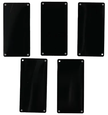 Obrázok produktu pre Solidchoice – Súprava 5 prázdnych štítkov z hliníkovej zliatiny s 4 otvormi, 100 x 50 mm