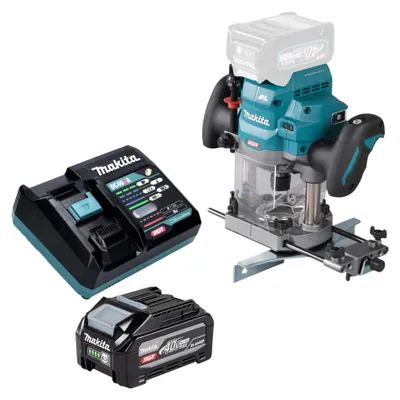 Produktbild von Makita RP 001 GU101 Akku Oberfräse 40 V max. 12 mm Brushless + 1x Akku 4,0 Ah + Ladegerät