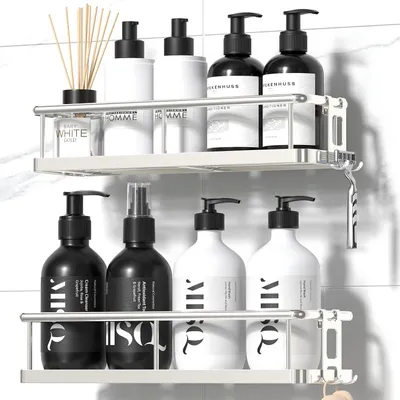 Immagine prodotto di Portaoggetti da doccia senza foratura, grande capacità, organizer per il bagno, 1 pezzo, per il bagno