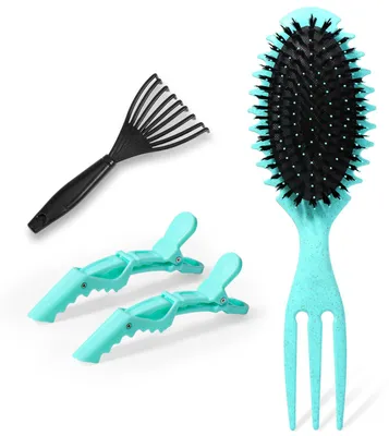 Immagine prodotto di Spazzola per capelli Vinabo con setole di pelo di cinghiale, colore verde