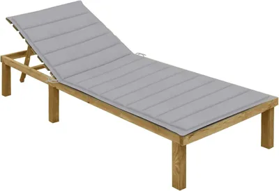 Productafbeelding van Houten Ligstoel Buiten - Tuinstoel - Lounger - Ligbed - Verstelbare Rugleuning - Weerbestendig Grenenhout