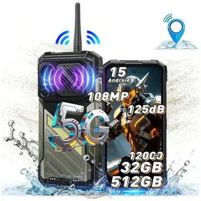 Obrázek produktu pro HOTWAV Hyper 8 Ultra 5G Outdoorový mobilní telefon s vysílačkou, 125dB reproduktor/KI-Photo, 5G Android 15 6,8" 2K 120Hz , 32GB+512GB 12000mAh 55W,WiFi 6/NFC