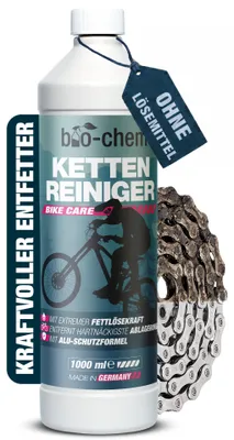 Produktbild von bio-chem Kettenreiniger Fahrrad flüssig - Antriebsentfetter - 1000 ml - Effektiv & biologisch abbaubar - Für die materialschonende Reinigung der Fahrradkette, Kassette, Ritzel und Bremsbeläge