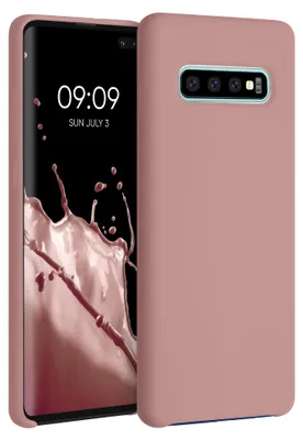 Produktbild von kwmobile Handyhülle für Samsung Galaxy S10 Plus / S10+ Hülle - Case Silikon - Kabelloses Laden - Schutzhülle Cover in Winter Rose