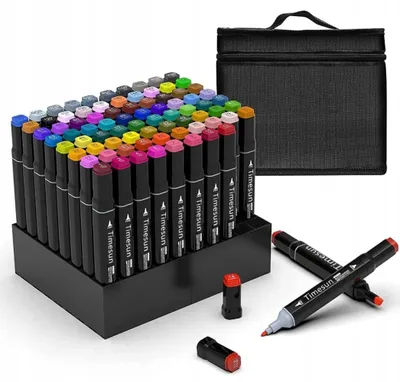 Produktbild von Ölbasiertes Marker-Set - Doppelte Spitze - 80 Farben - Für Graffiti - Skizzen- und Zeichenstifte - Für Künstler und Studenten
