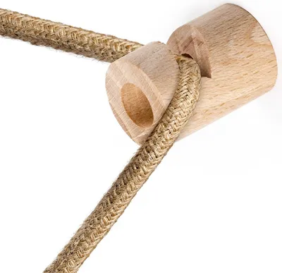 Produktbild von Creative Cables Haken Aus Holz In ´v´-form Für Decke Oder Wand Für Textilkabel Golden Golden One Size