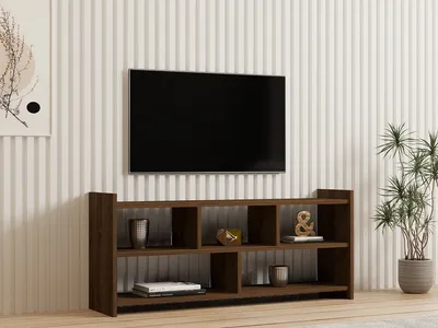 Produktbild von Skye Decor, Pera - Walnut, Fernsehtisch, Nussbaum, 100 % MELAMINBESCHICHTETE SPANPLATTEN, 120 x 28 x 55 cm