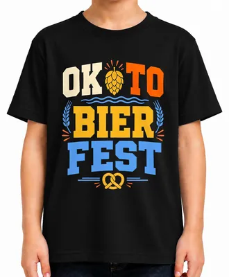 Produktbild von OKTO BIER FEST Bayern Party Trachtenshirt Lederhose Kinder T-Shirt, Schwarz, 140